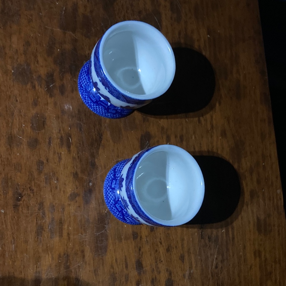 Japanese Blue and White Egg Cups - Picture 2 of 5